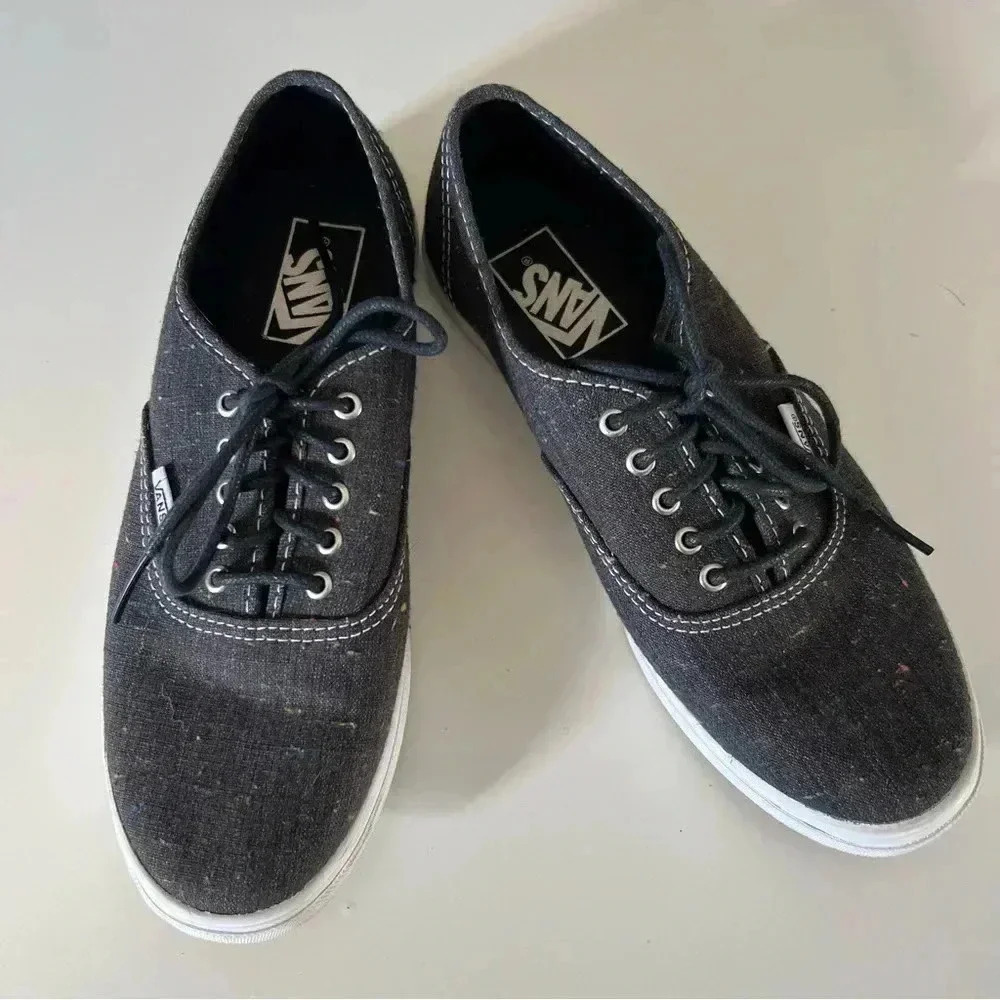 Vans Grey with Colored Dots Lace Up Low Top Sneakers Womens Size 7.5